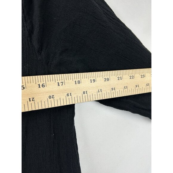Oh My Gauze Florida Womens Size 1 Black Button Down Tunic Dress Boho Asymmetric - Picture 6 of 13